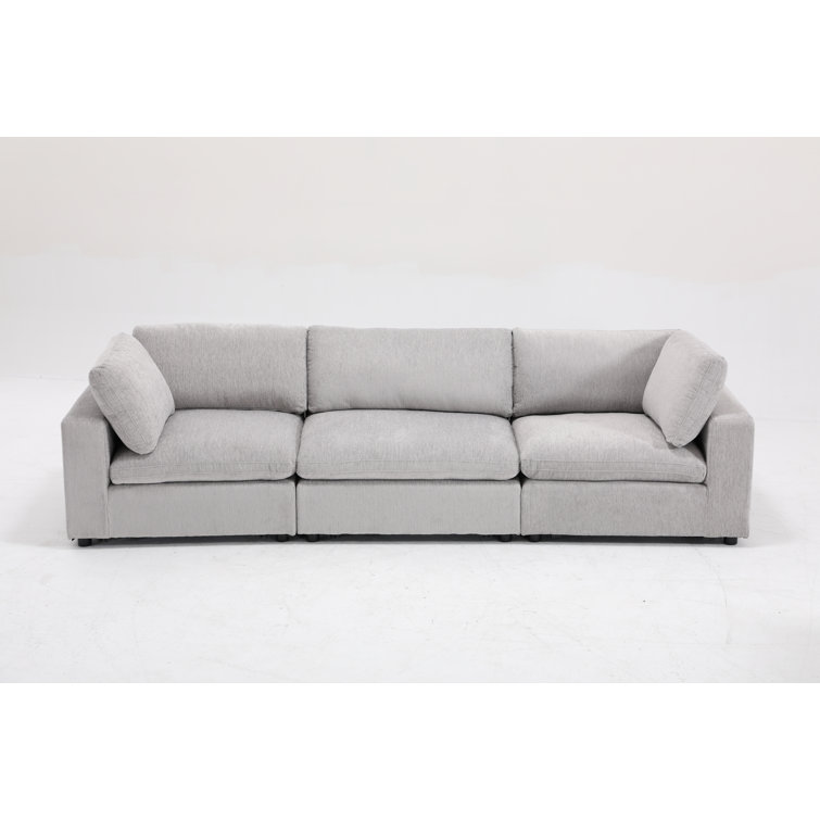 Bonzy Home 115.8'' Wide Modern Minimalist Pillow Back Sectional Sofa